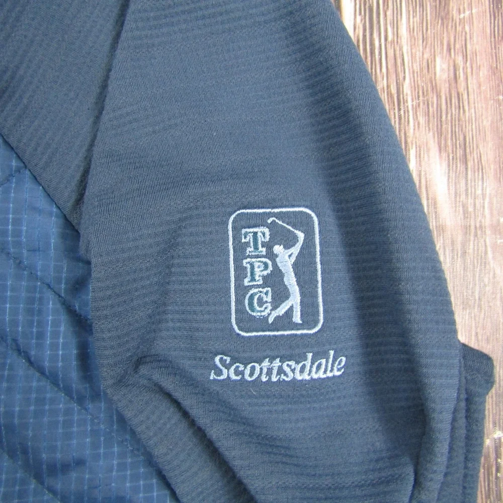 Adidas Full Zip Golf Hoodie Mens L Navy Blue TPC Scottsdale Quilted Jacket